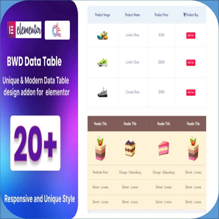 Data Table Addon for Elementor